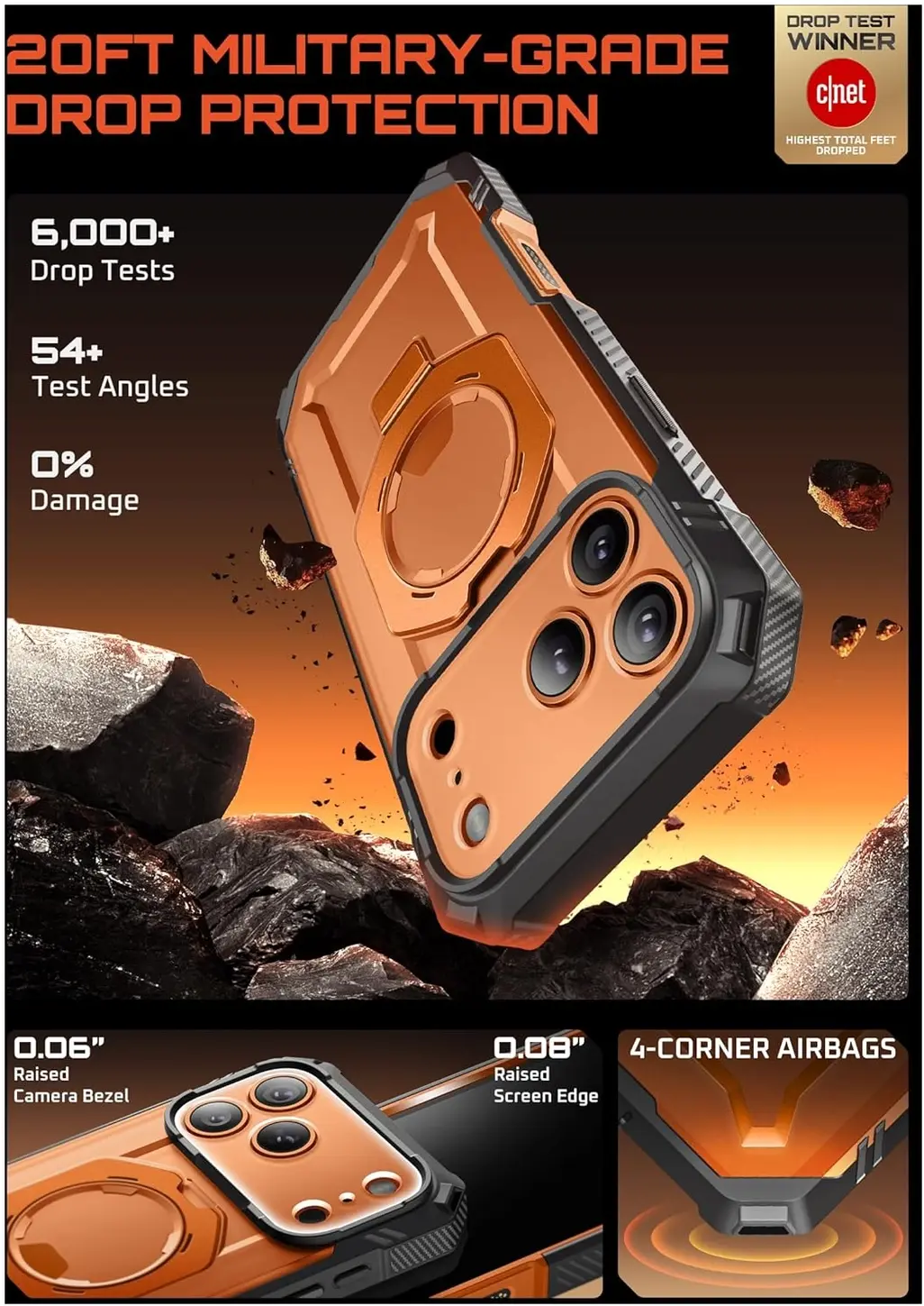 SUPCASE UB Grip Apple iPhone 18 Pro Hoesje MagSafe Full Protect Oranje afbeelding 2