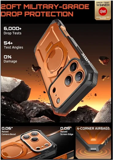 SUPCASE UB Grip Apple iPhone 18 Pro Hoesje MagSafe Full Protect Oranje afbeelding 2