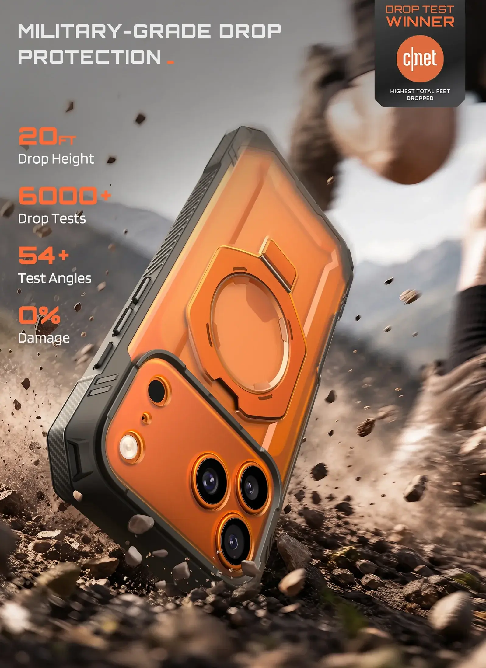 SUPCASE UB Grip Pro iPhone 18 Pro / 17 Pro Hoesje Full Protect MagSafe Oranje afbeelding 2