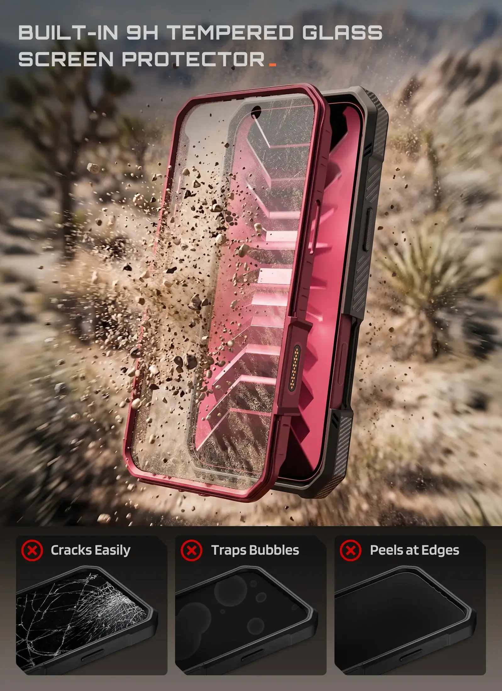 SUPCASE UB Grip Pro iPhone 18 Pro / 17 Pro Hoesje Full Protect MagSafe Burgundy afbeelding 4