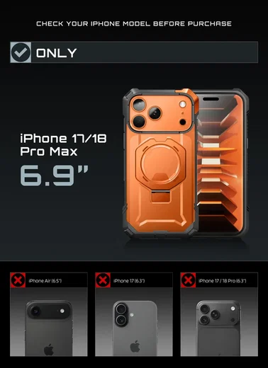 SUPCASE UB Grip iPhone 18 Pro Max / 17 Pro Max Hoesje MagSafe Kickstand Oranje afbeelding 5