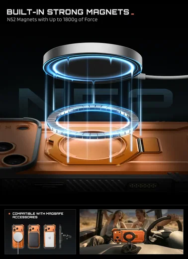 SUPCASE UB Grip iPhone 18 Pro Max / 17 Pro Max Hoesje MagSafe Kickstand Oranje afbeelding 4