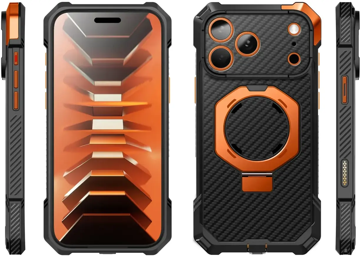 SUPCASE UB Grip iPhone 18 Pro Max / 17 Pro Max Hoesje MagSafe Kickstand Carbon afbeelding 9