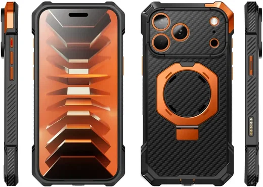SUPCASE UB Grip iPhone 18 Pro Max / 17 Pro Max Hoesje MagSafe Kickstand Carbon afbeelding 9