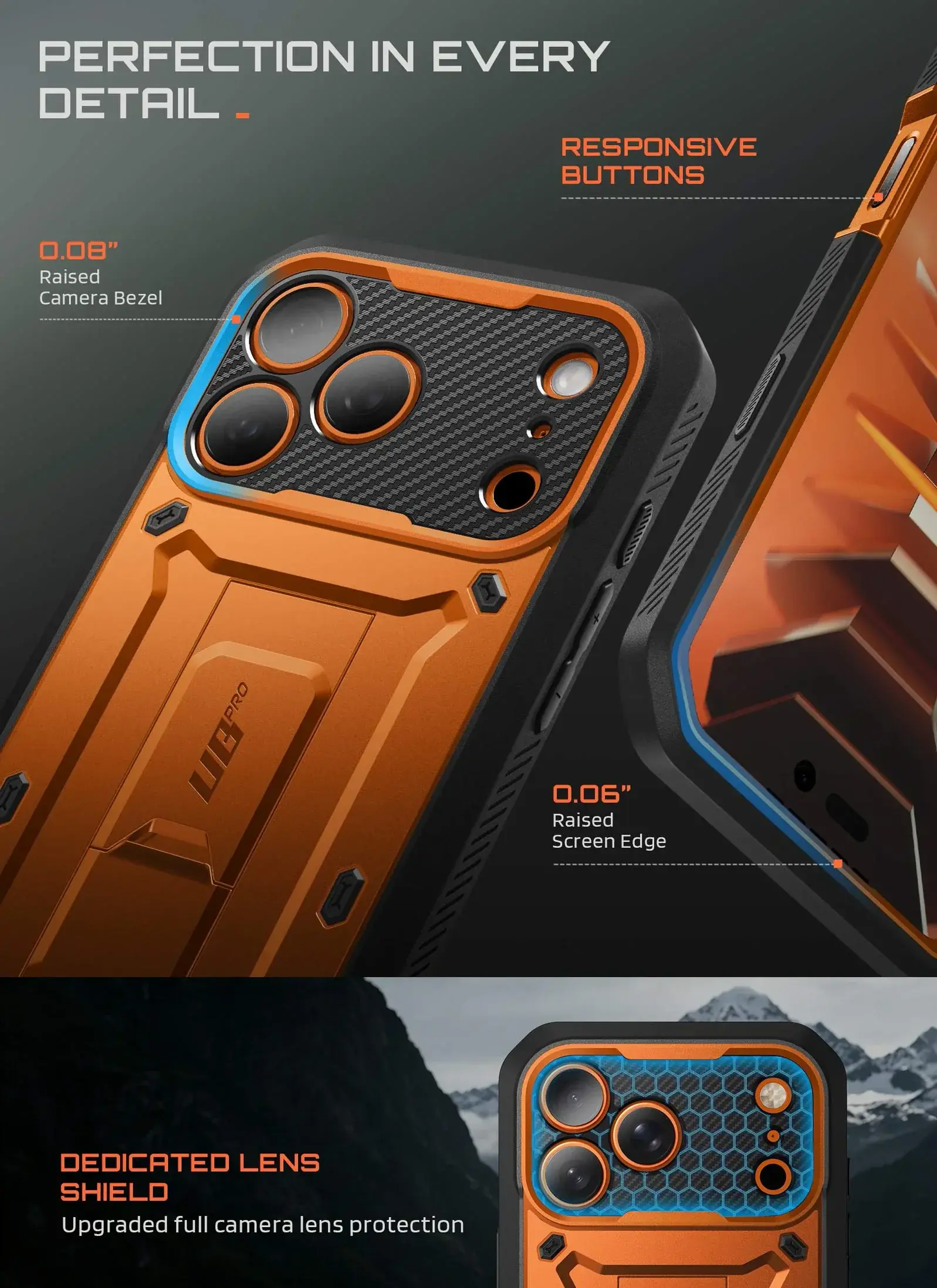 SUPCASE UB Pro iPhone 18 Pro Max / 17 Pro Max Hoesje Full Protect Stand Oranje afbeelding 7