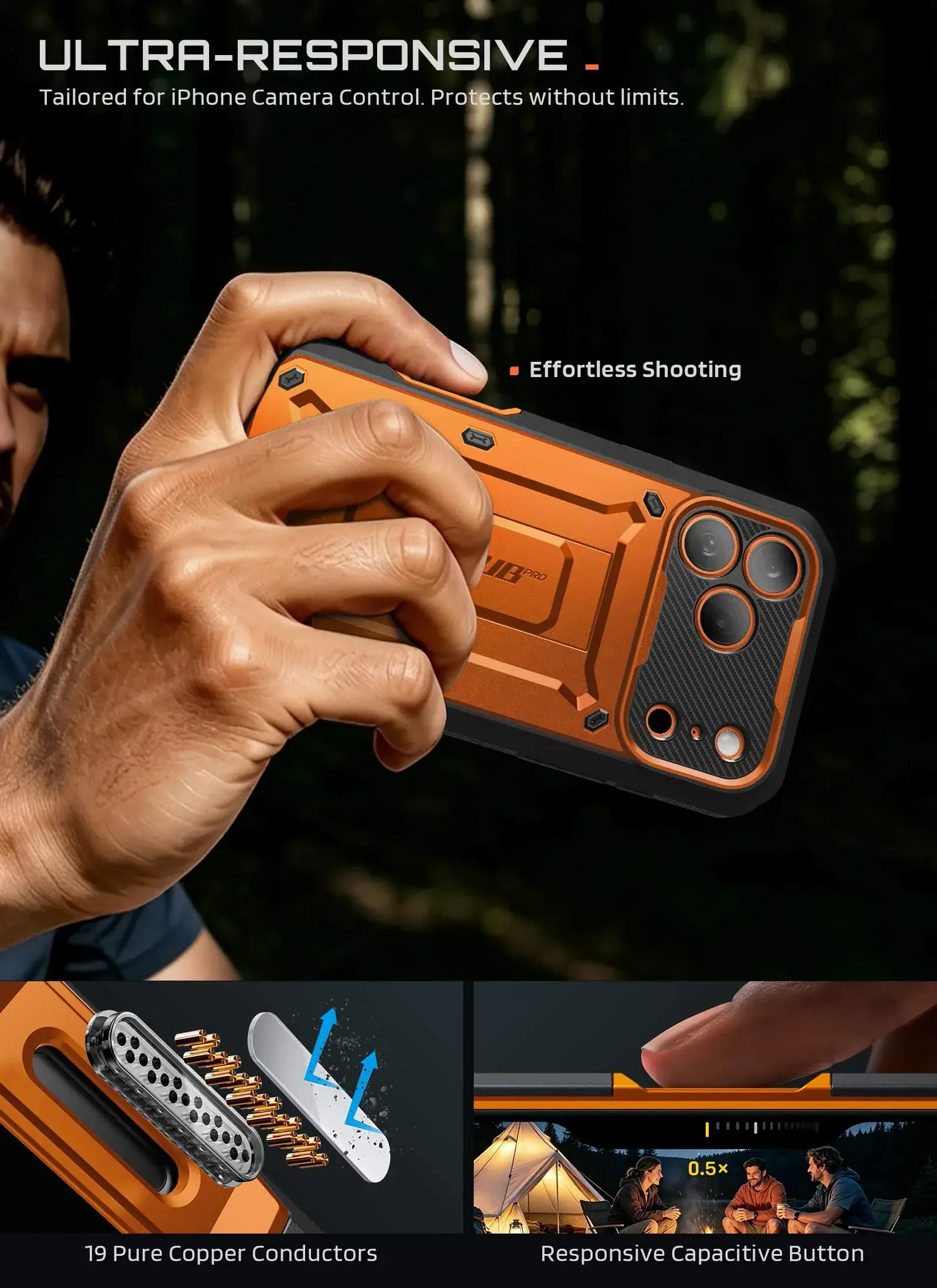 SUPCASE UB Pro iPhone 18 Pro Max / 17 Pro Max Hoesje Full Protect Stand Oranje afbeelding 9