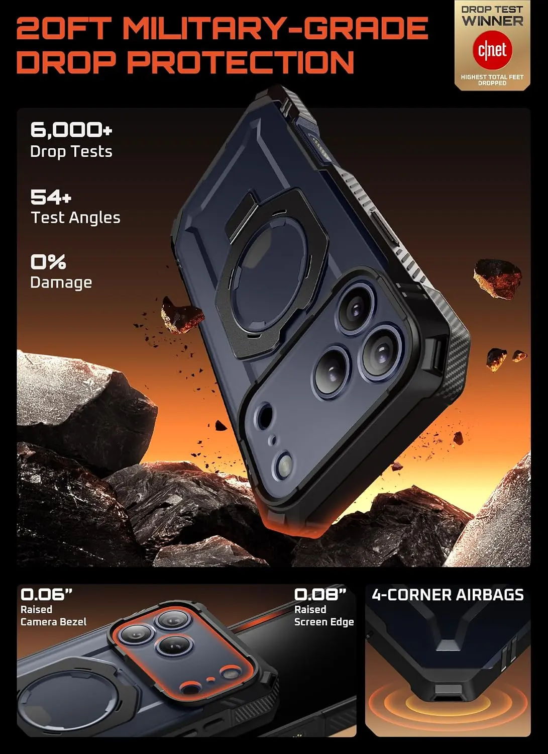 SUPCASE UB Grip Apple iPhone 18 Pro Max Hoesje MagSafe Full Protect Zwart afbeelding 2