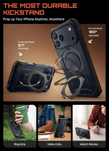 SUPCASE UB Grip Apple iPhone 18 Pro Max Hoesje MagSafe Full Protect Zwart afbeelding 3