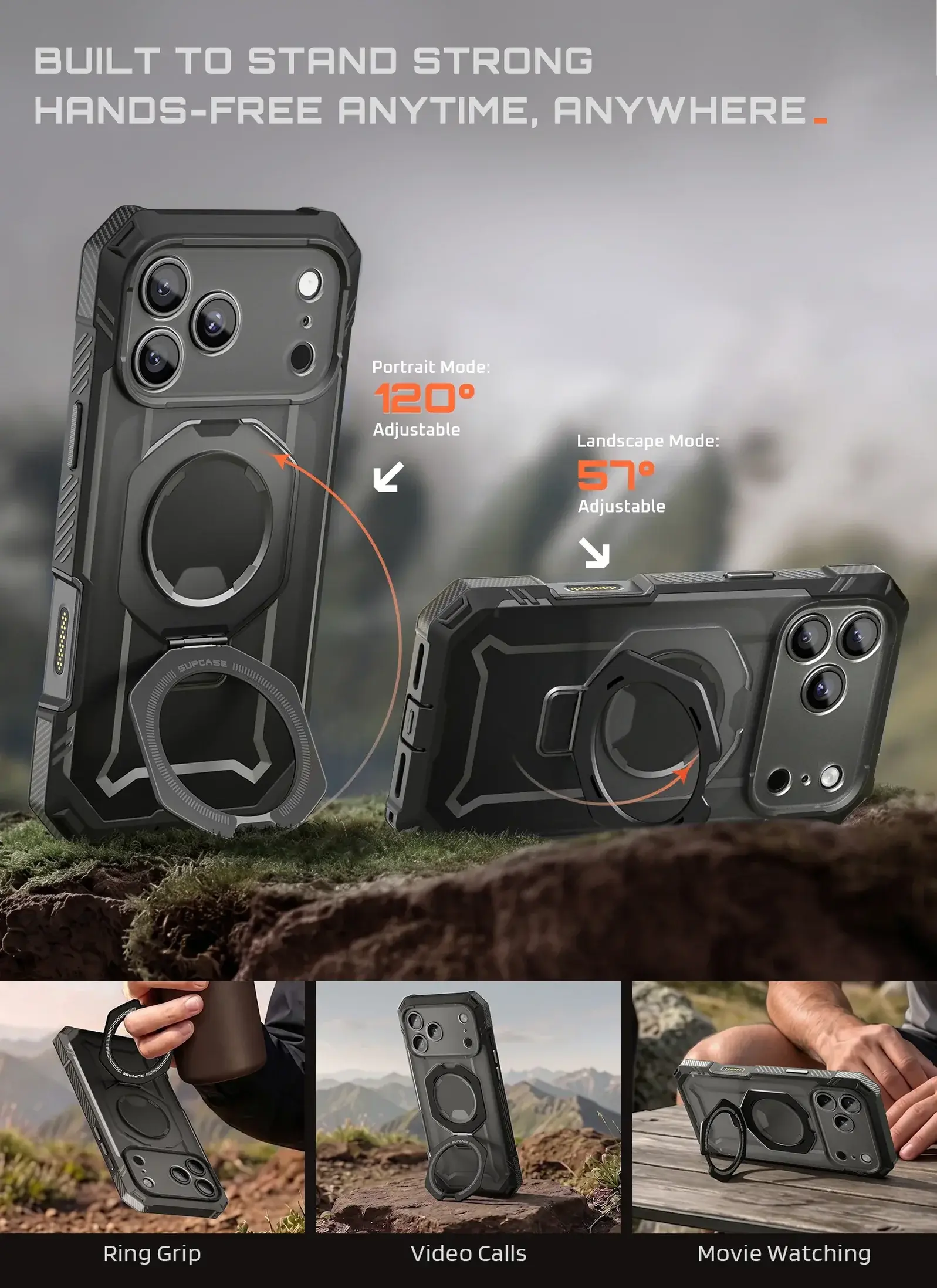 SUPCASE UB Grip Pro iPhone 18 Pro Max / 17 Pro Max Hoesje Full Protect Zwart afbeelding 7