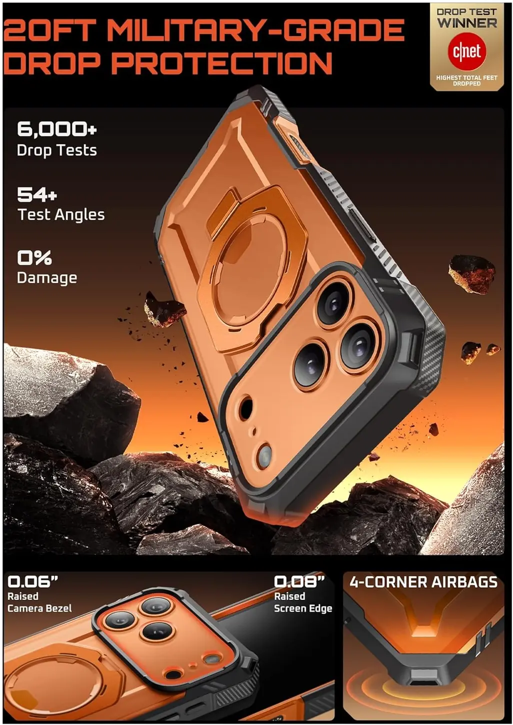 SUPCASE UB Grip Apple iPhone 18 Pro Max Hoesje MagSafe Full Protect Oranje afbeelding 2