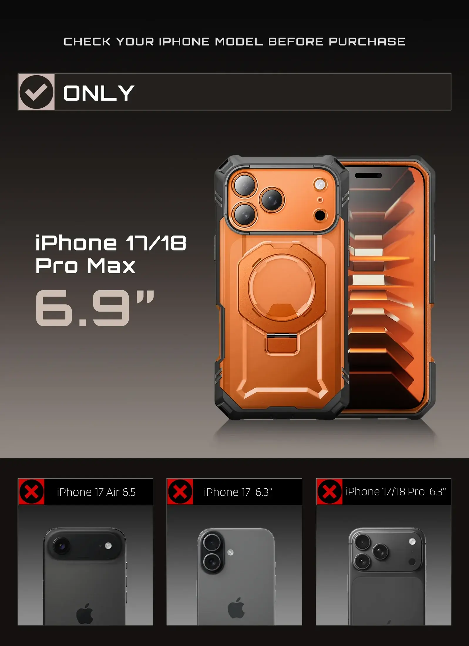 SUPCASE UB Grip Pro iPhone 18 Pro Max / 17 Pro Max Hoesje Full Protect Oranje afbeelding 5