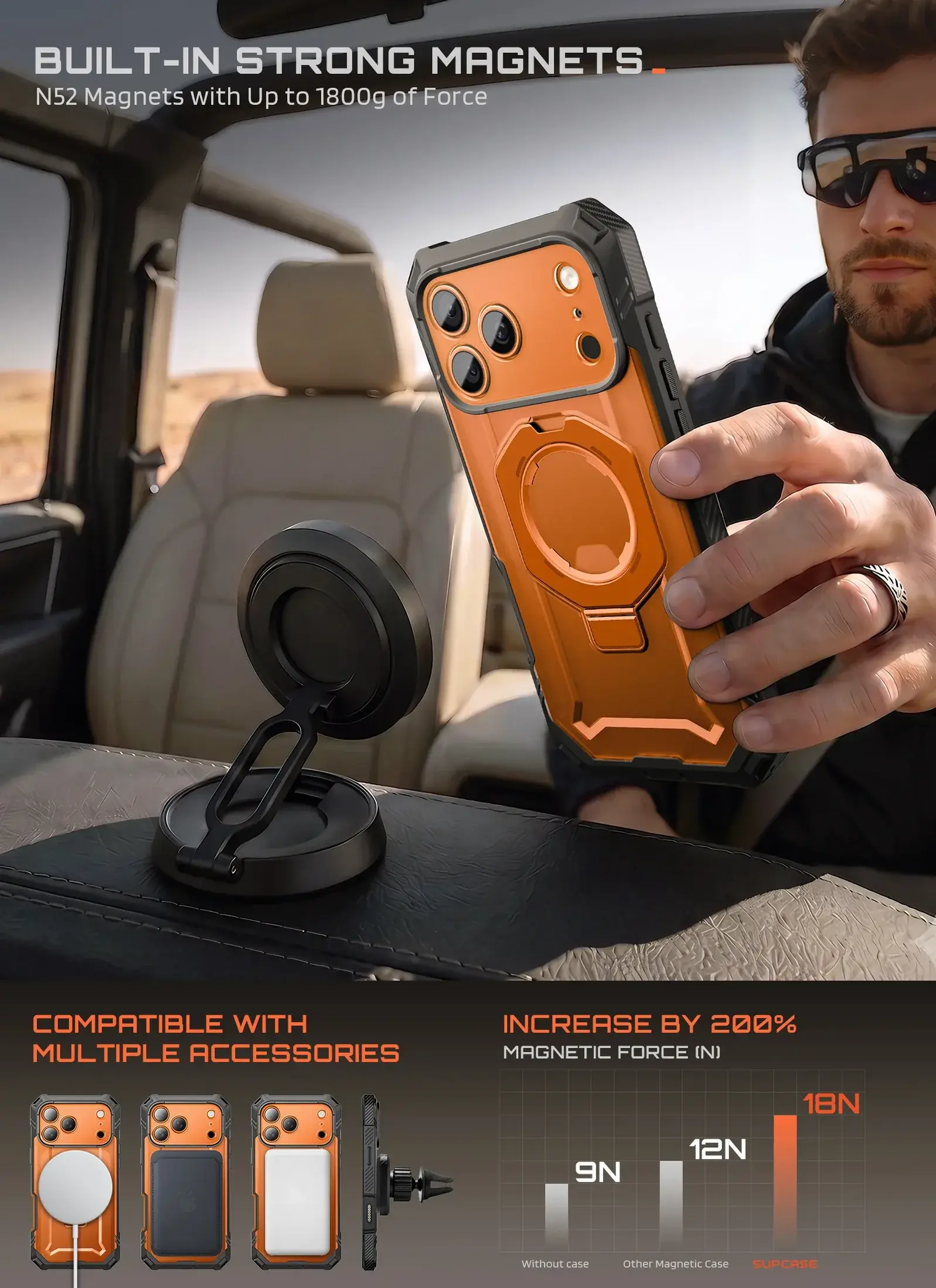 SUPCASE UB Grip Pro iPhone 18 Pro Max / 17 Pro Max Hoesje Full Protect Oranje afbeelding 6