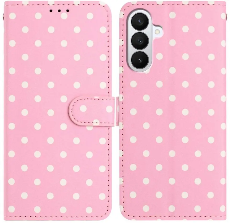 Samsung Galaxy S26 Plus Hoesje Portemonnee Book Case Polka Dot Roze afbeelding 1