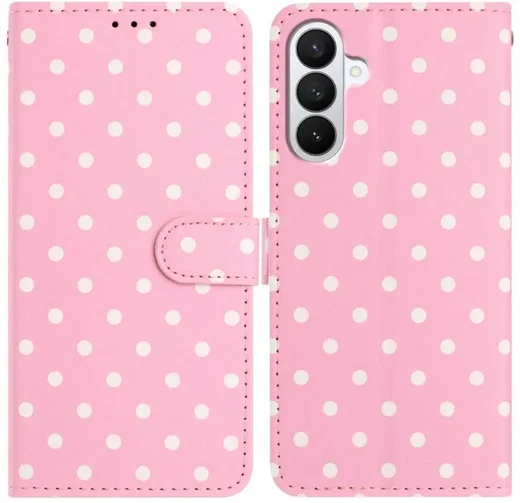 Samsung Galaxy S26 Plus Hoesje Portemonnee Book Case Polka Dot Roze afbeelding 1