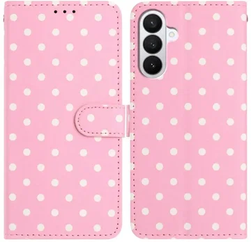 Samsung Galaxy S26 Plus Hoesje Portemonnee Book Case Polka Dot Roze