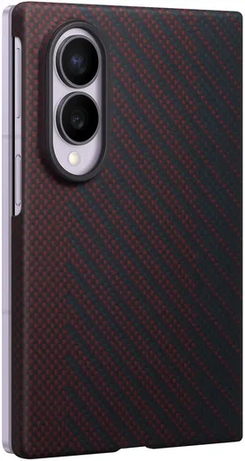 Origineel Samsung Galaxy Z Fold 8 Hoesje Carbon Magnet Back Cover Rood afbeelding 2