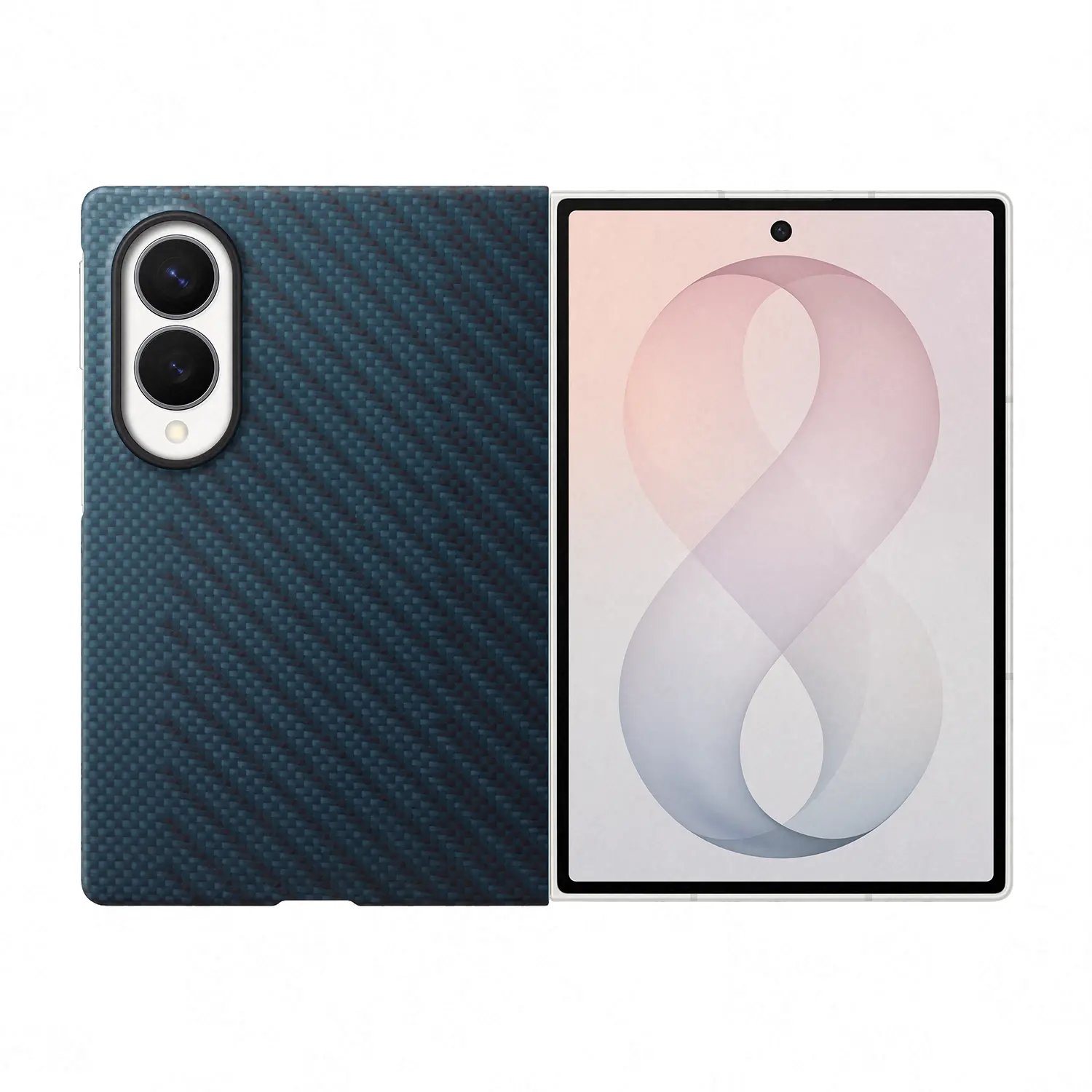 Origineel Samsung Galaxy Z Fold 8 Hoesje Carbon Magnet Back Cover Navy afbeelding 1