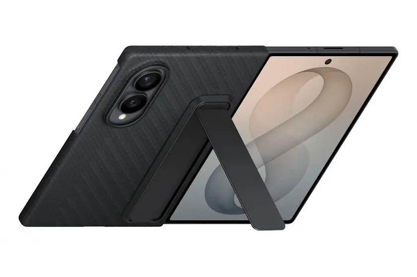 Origineel Samsung Galaxy Z Fold 8 Hoesje Carbon Standing Case Zwart afbeelding 2
