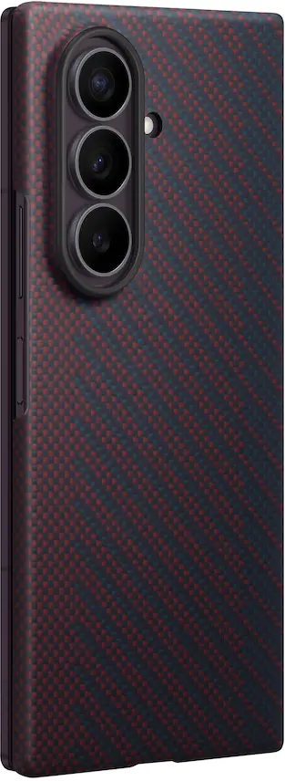 Origineel Samsung Galaxy Z Fold 8 Ultra Hoesje Carbon Magnet Back Cover Rood afbeelding 3