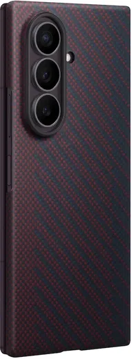 Origineel Samsung Galaxy Z Fold 8 Ultra Hoesje Carbon Magnet Back Cover Rood afbeelding 3