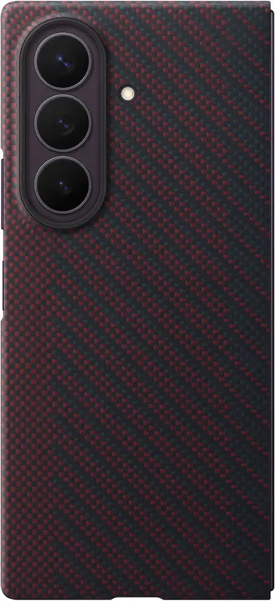 Origineel Samsung Galaxy Z Fold 8 Ultra Hoesje Carbon Magnet Back Cover Rood afbeelding 4