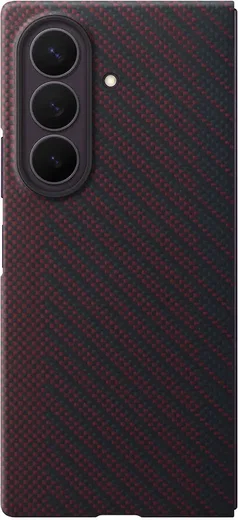 Origineel Samsung Galaxy Z Fold 8 Ultra Hoesje Carbon Magnet Back Cover Rood afbeelding 4