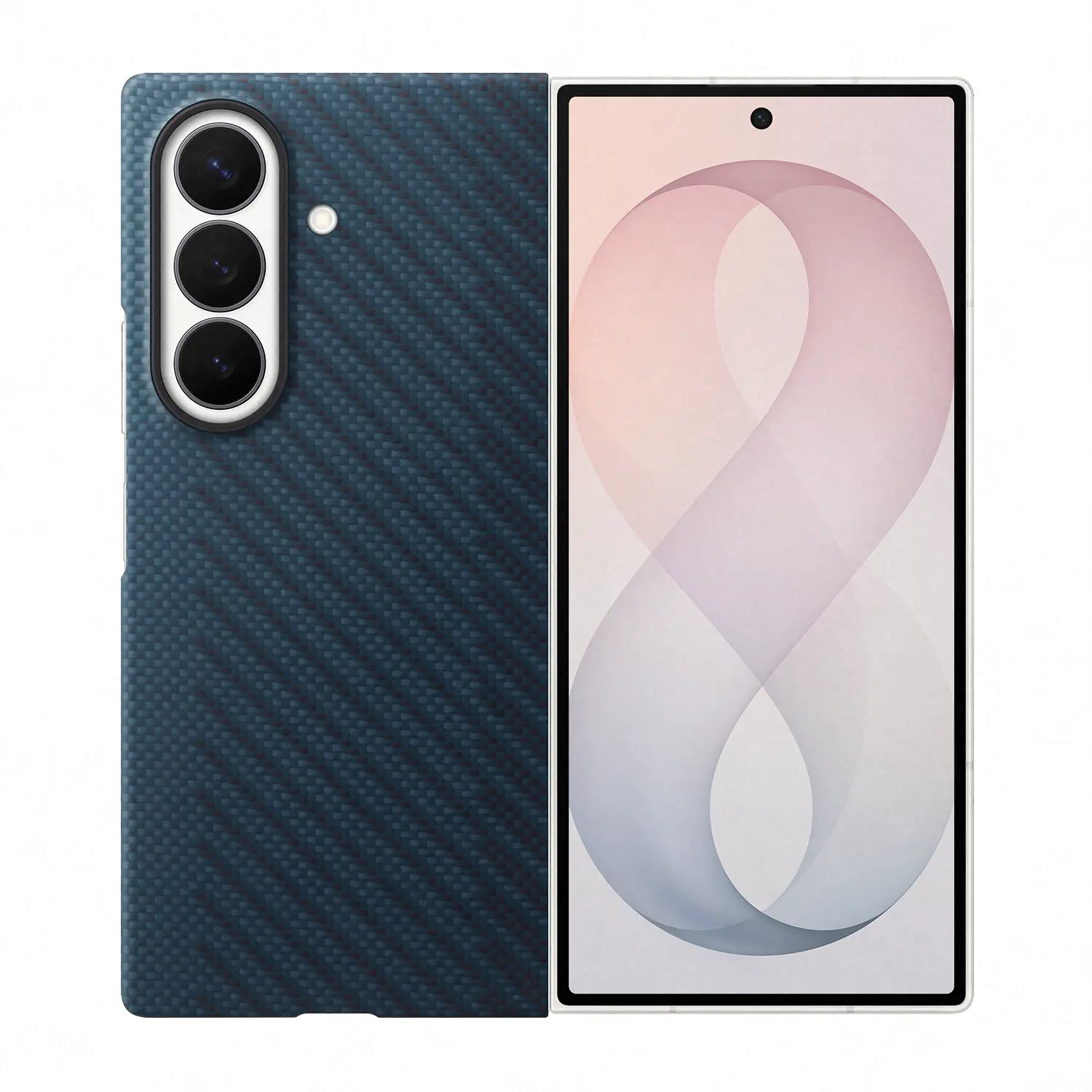 Origineel Samsung Galaxy Z Fold 8 Ultra Hoesje Carbon Magnet Back Cover Navy afbeelding 1