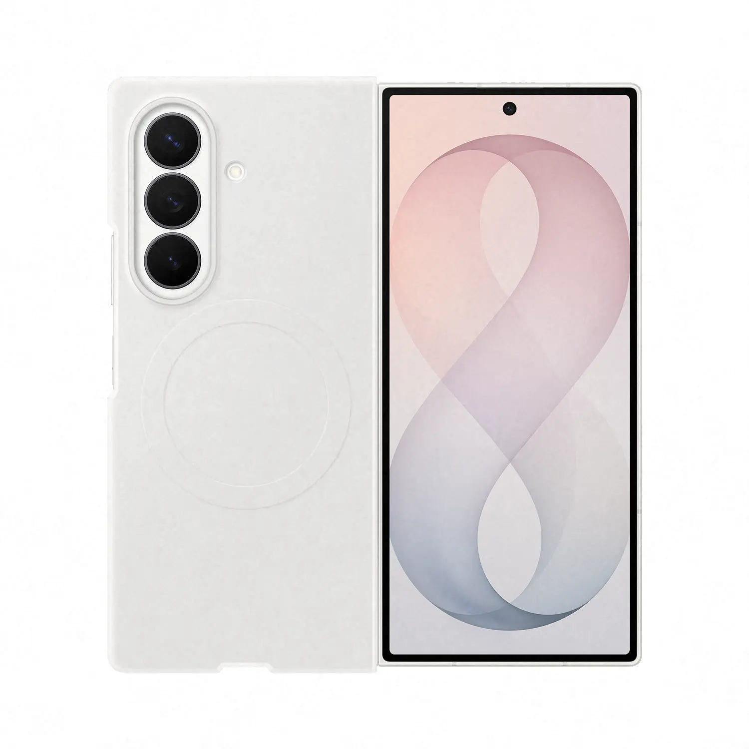 Origineel Samsung Z Fold 8 Ultra Hoesje Siliconen Magnet Back Cover Wit afbeelding 1