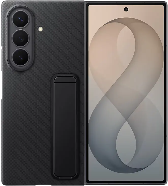 Origineel Samsung Galaxy Z Fold 8 Ultra Hoesje Carbon Standing Case Zwart afbeelding 1