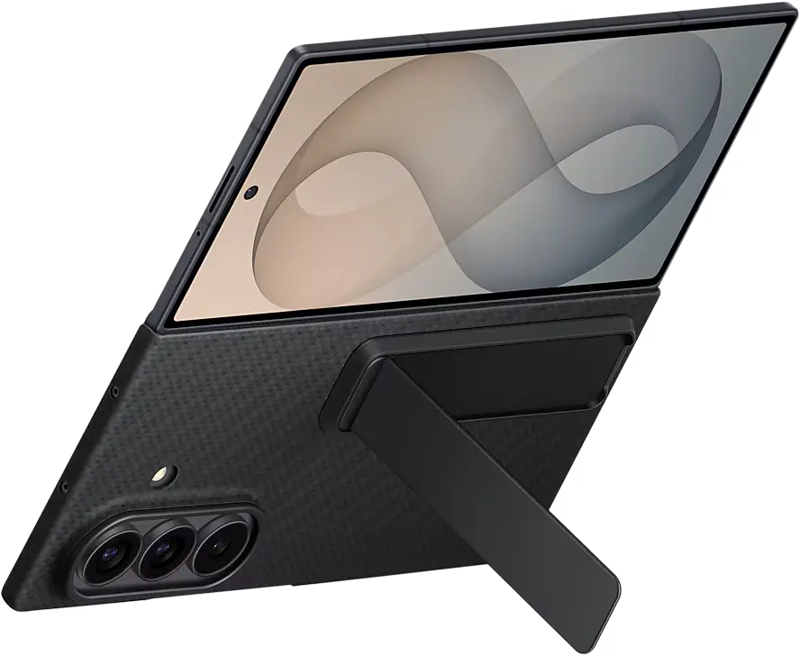 Origineel Samsung Galaxy Z Fold 8 Ultra Hoesje Carbon Standing Case Zwart afbeelding 4