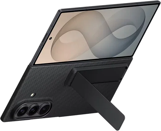Origineel Samsung Galaxy Z Fold 8 Ultra Hoesje Carbon Standing Case Zwart afbeelding 4