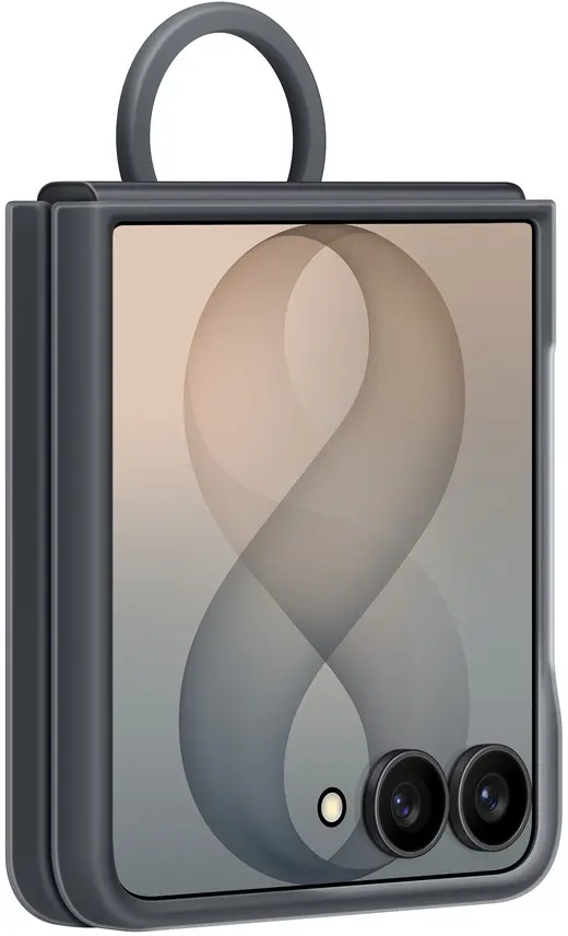 Origineel Samsung Galaxy Z Flip 8 Hoesje Magnetic Ring Case Siliconen Zwart afbeelding 3
