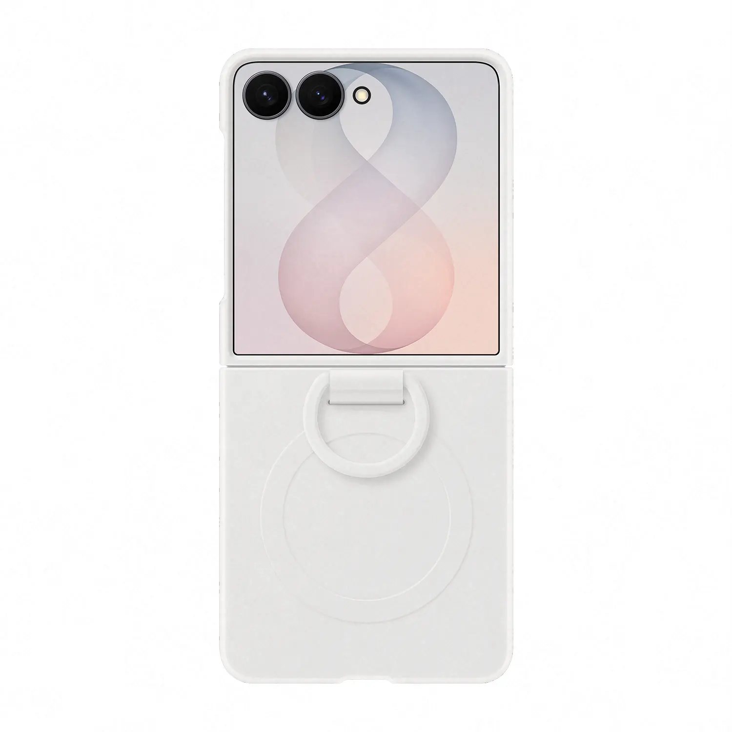 Origineel Samsung Galaxy Z Flip 8 Hoesje Magnetic Ring Case Siliconen Wit afbeelding 1