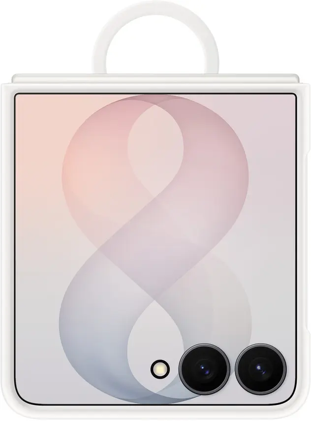 Origineel Samsung Galaxy Z Flip 8 Hoesje Magnetic Ring Case Siliconen Wit afbeelding 5
