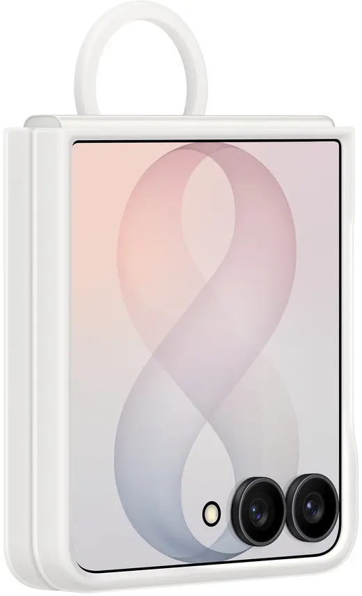 Origineel Samsung Galaxy Z Flip 8 Hoesje Magnetic Ring Case Siliconen Wit afbeelding 3