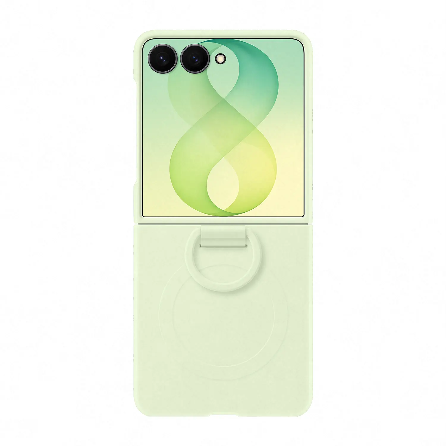Origineel Samsung Galaxy Z Flip 8 Hoesje Magnetic Ring Case Siliconen Groen afbeelding 1