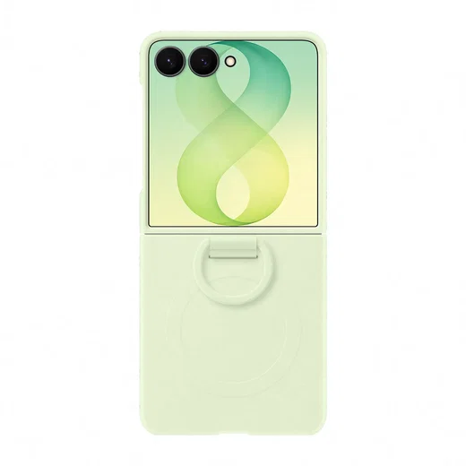 Origineel Samsung Galaxy Z Flip 8 Hoesje Magnetic Ring Case Siliconen Groen afbeelding 1