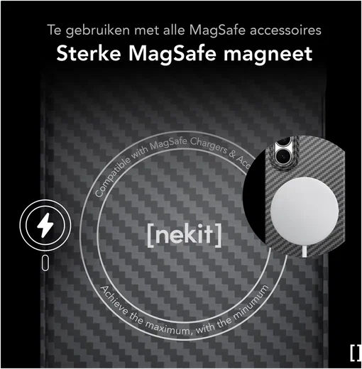 NEKIT Fiber Samsung Galaxy Z Fold 8 Ultra Hoesje MagSafe Kevlar Back Cover Zwart afbeelding 3