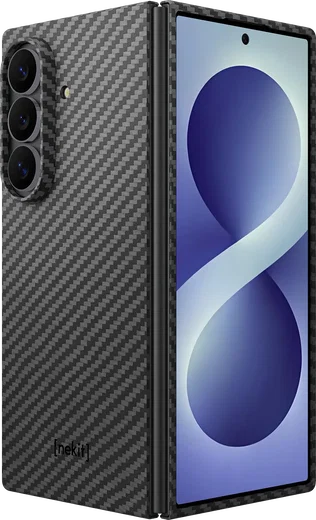 NEKIT Fiber Samsung Galaxy Z Fold 8 Ultra Hoesje MagSafe Kevlar Back Cover Zwart afbeelding 2