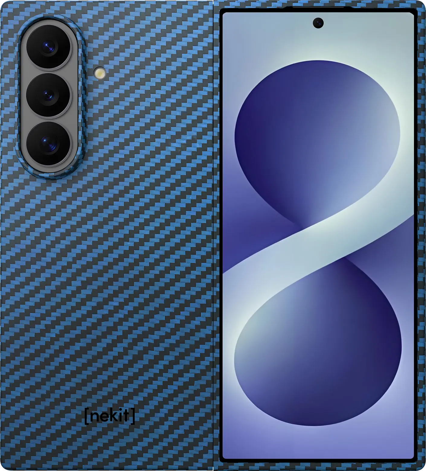 NEKIT Fiber Samsung Galaxy Z Fold 8 Ultra Hoesje MagSafe Kevlar Back Cover Blauw afbeelding 8