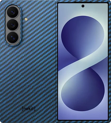 NEKIT Fiber Samsung Galaxy Z Fold 8 Ultra Hoesje MagSafe Kevlar Back Cover Blauw afbeelding 8