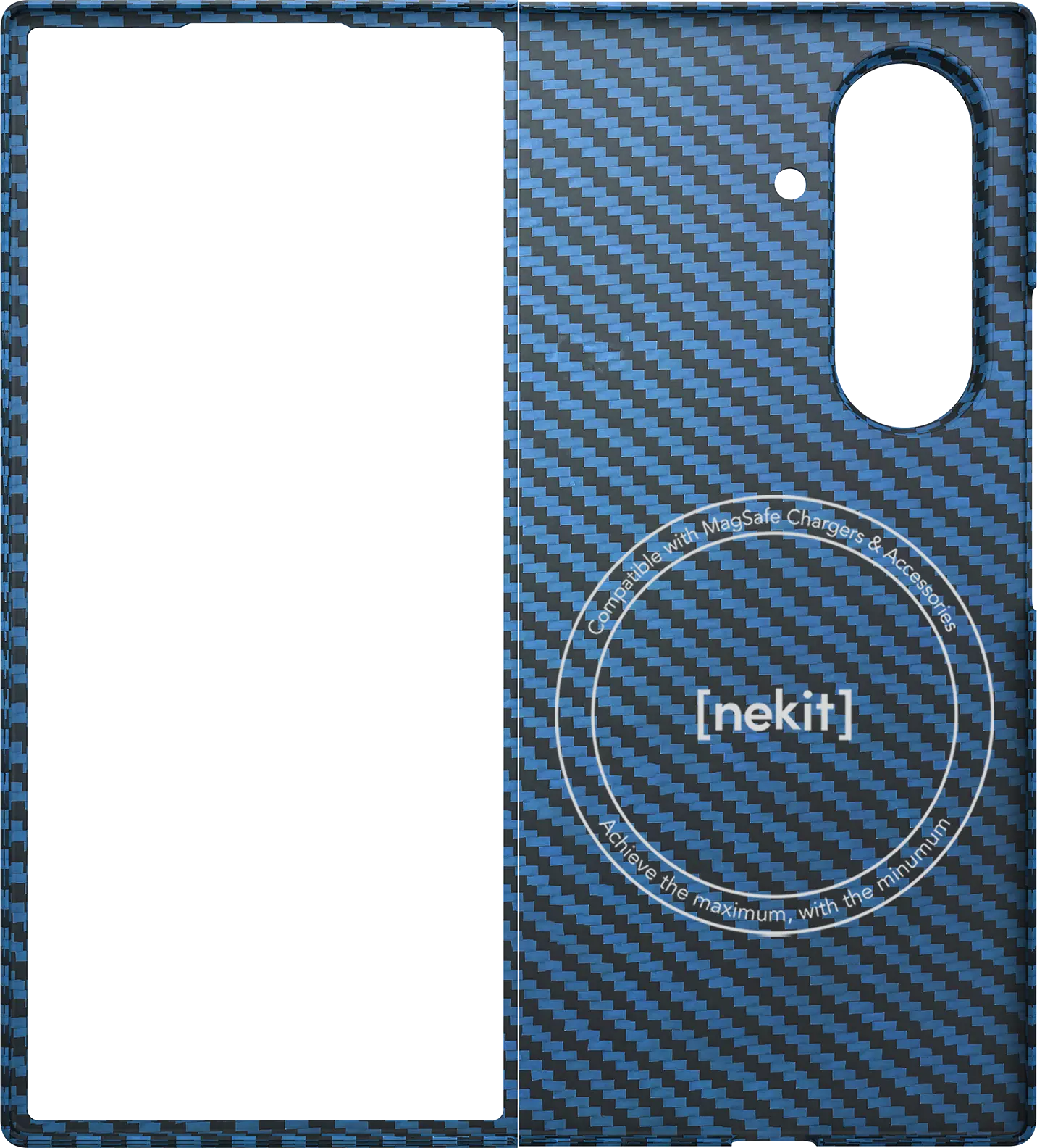 NEKIT Fiber Samsung Galaxy Z Fold 8 Ultra Hoesje MagSafe Kevlar Back Cover Blauw afbeelding 10