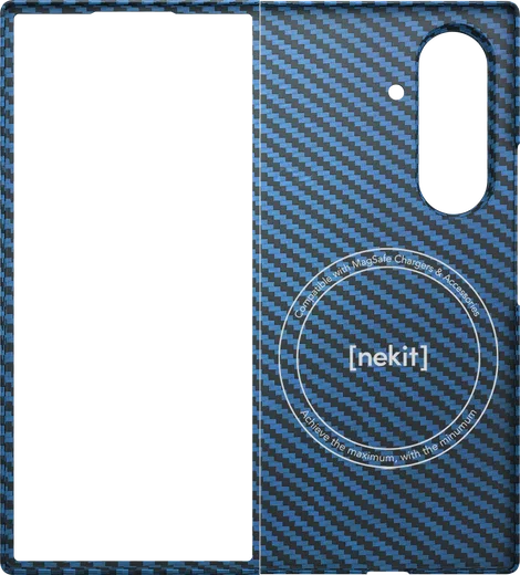 NEKIT Fiber Samsung Galaxy Z Fold 8 Ultra Hoesje MagSafe Kevlar Back Cover Blauw afbeelding 10
