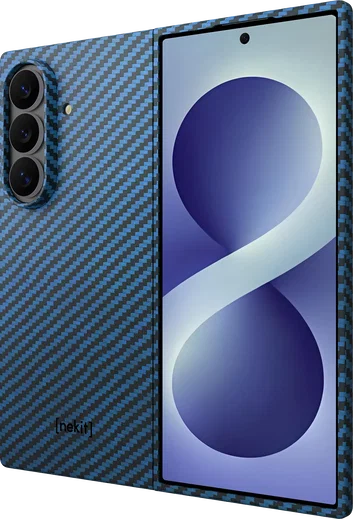 NEKIT Fiber Samsung Galaxy Z Fold 8 Ultra Hoesje MagSafe Kevlar Back Cover Blauw afbeelding 9