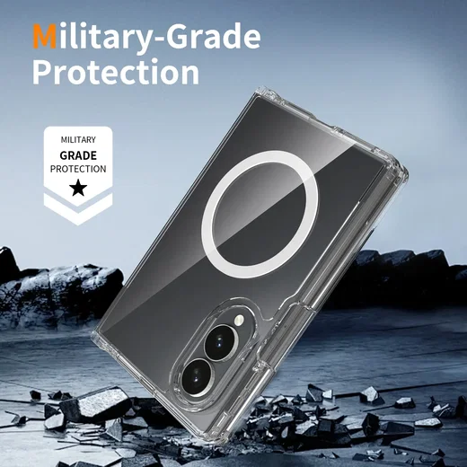 Samsung Galaxy Z Fold 8 Hoesje Hard Back Cover met MagSafe Transparant afbeelding 2