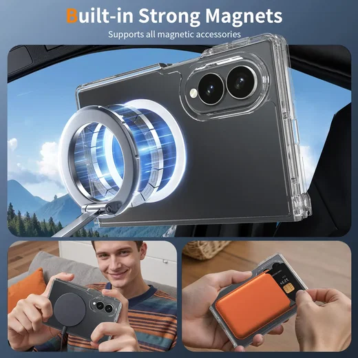 Samsung Galaxy Z Fold 8 Hoesje Hard Back Cover met MagSafe Transparant afbeelding 6