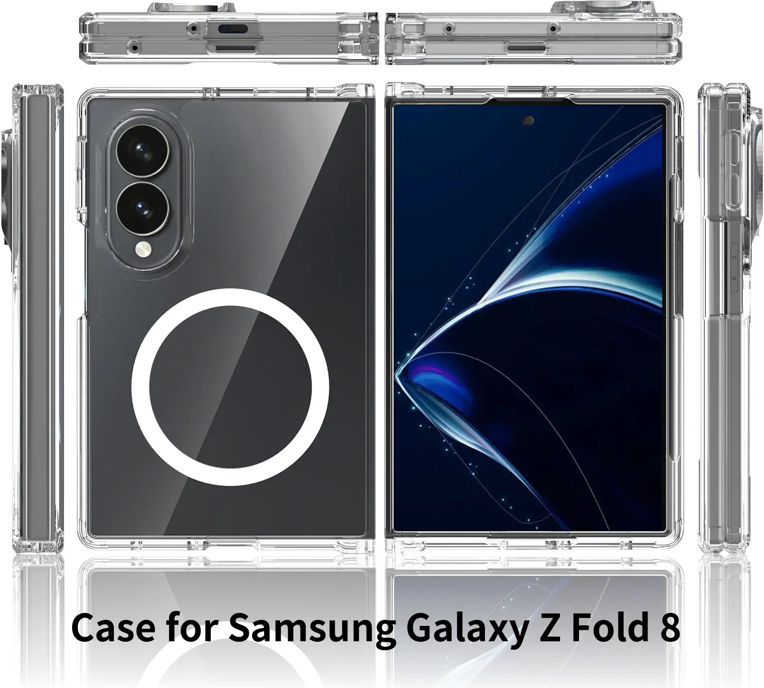 Samsung Galaxy Z Fold 8 Hoesje Hard Back Cover met MagSafe Transparant afbeelding 10