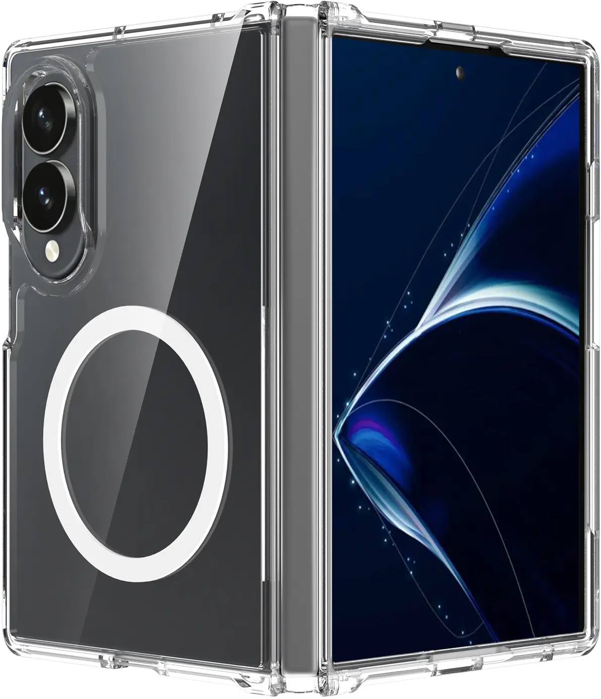 Samsung Galaxy Z Fold 8 Hoesje Hard Back Cover met MagSafe Transparant afbeelding 1