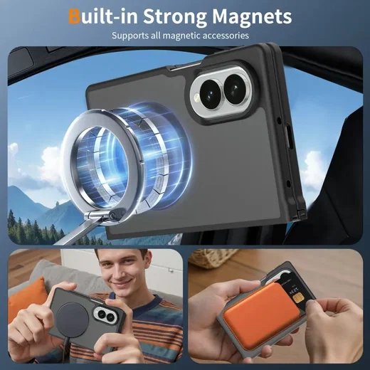 Samsung Galaxy Z Fold 8 Hybrid Hoesje met MagSafe Back Cover Matte Zwart afbeelding 3