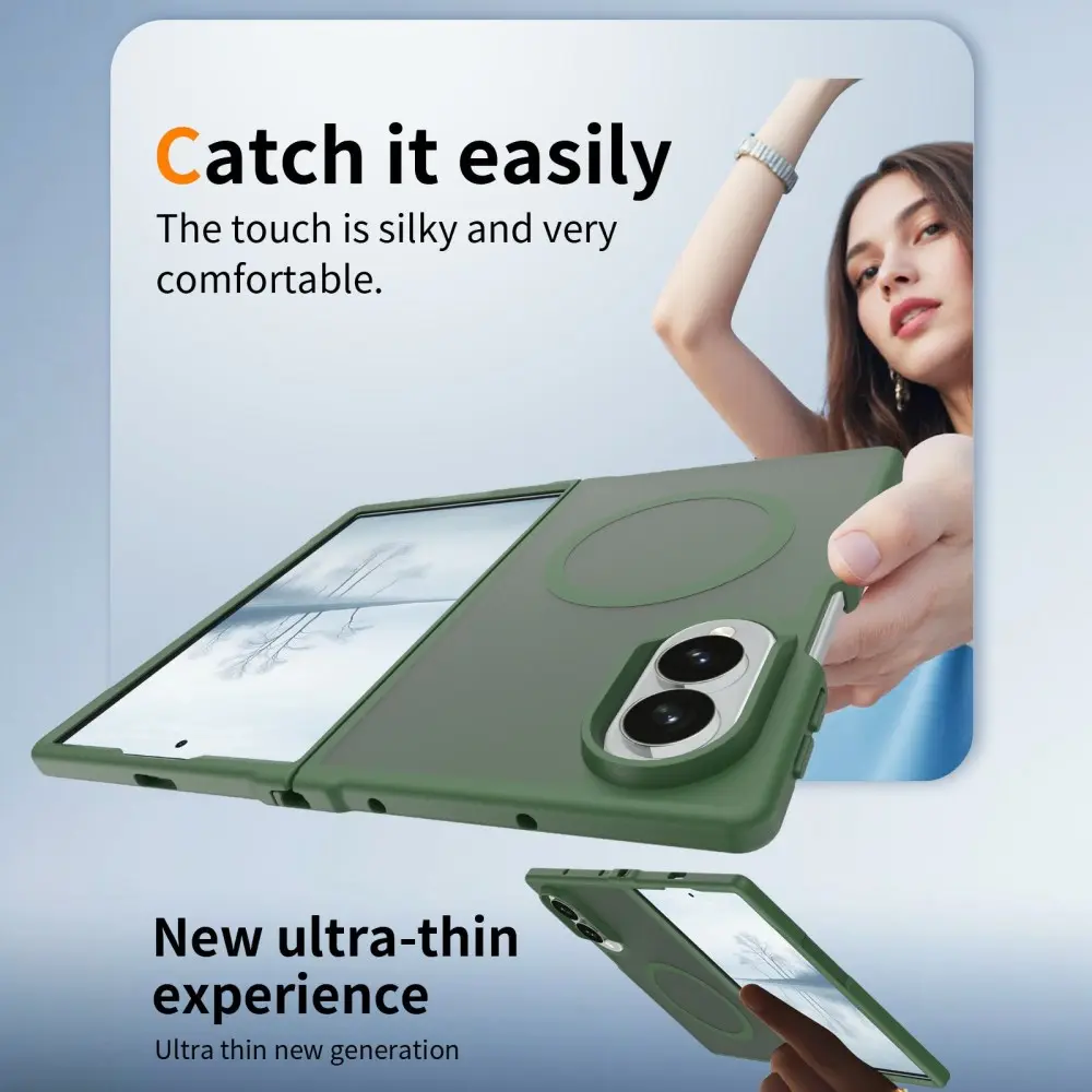 Samsung Galaxy Z Fold 8 Hybrid Hoesje met MagSafe Back Cover Matte Groen afbeelding 5